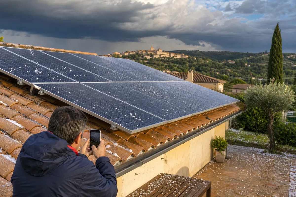 Grêle et orages à Manosque : assurances et protection des panneaux solaires : illustration en situation