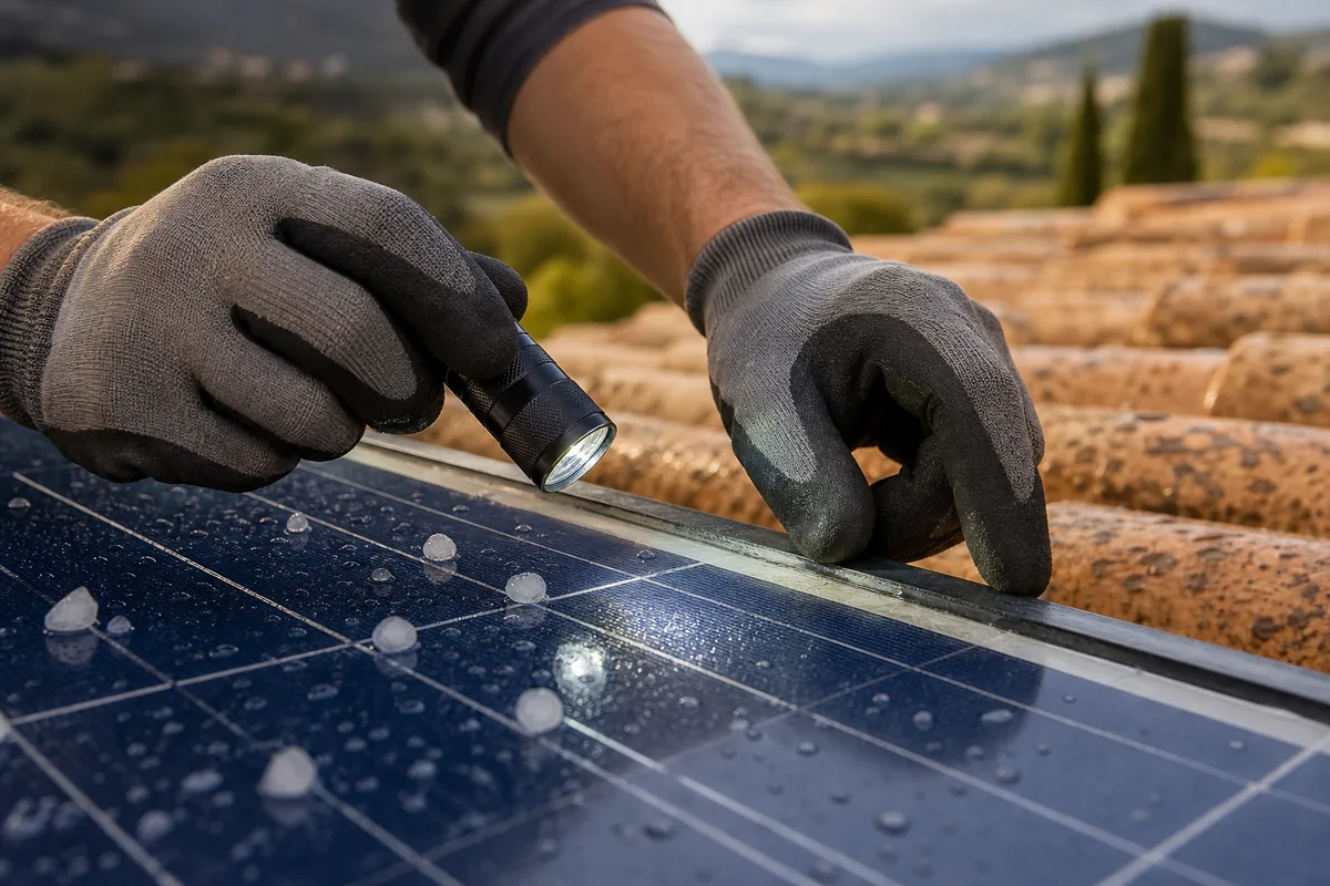 Grêle et orages à Manosque : assurances et protection des panneaux solaires : détail technique