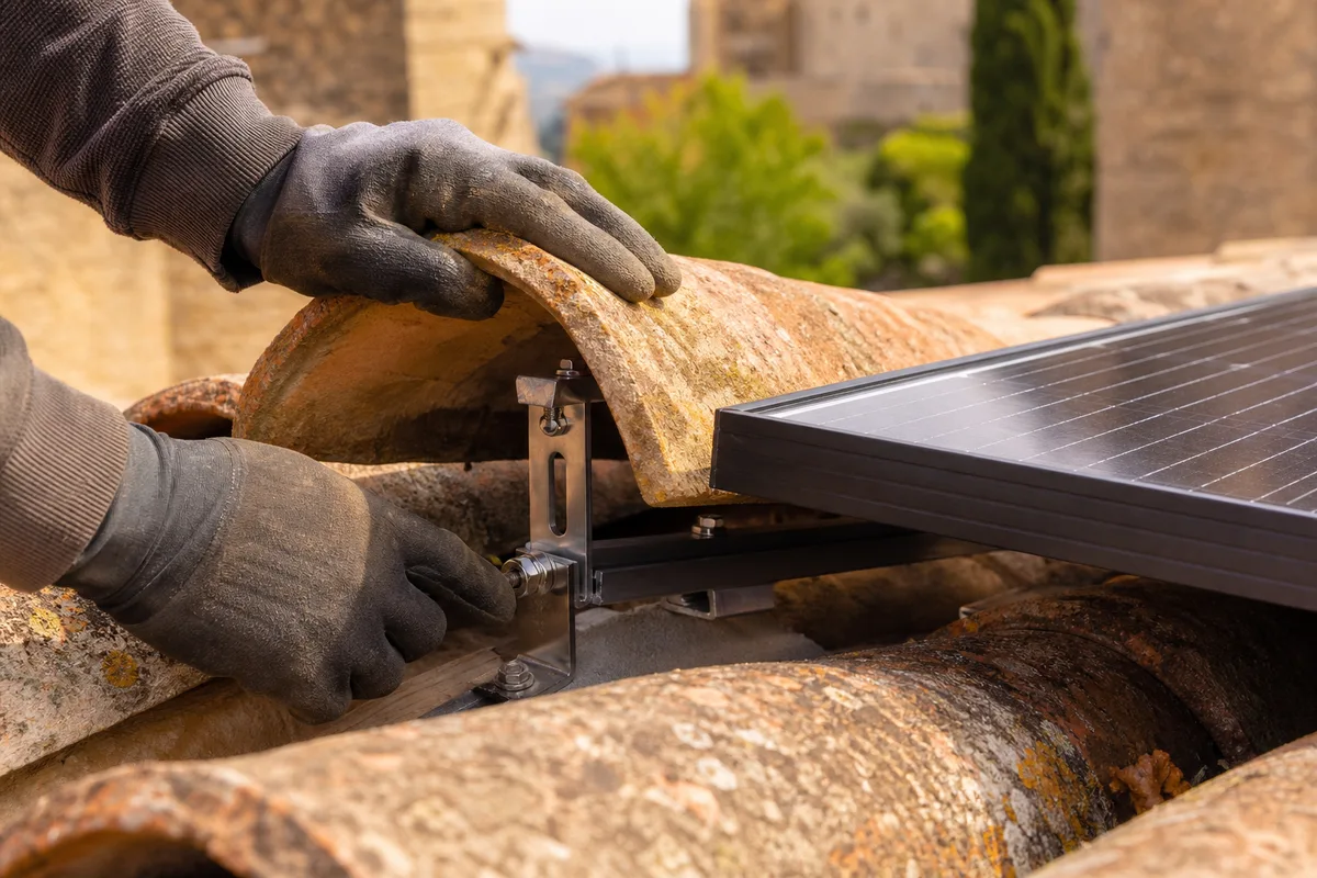 Tuiles canal et panneaux solaires à Manosque : réussir la pose sur toiture provençale : détail technique