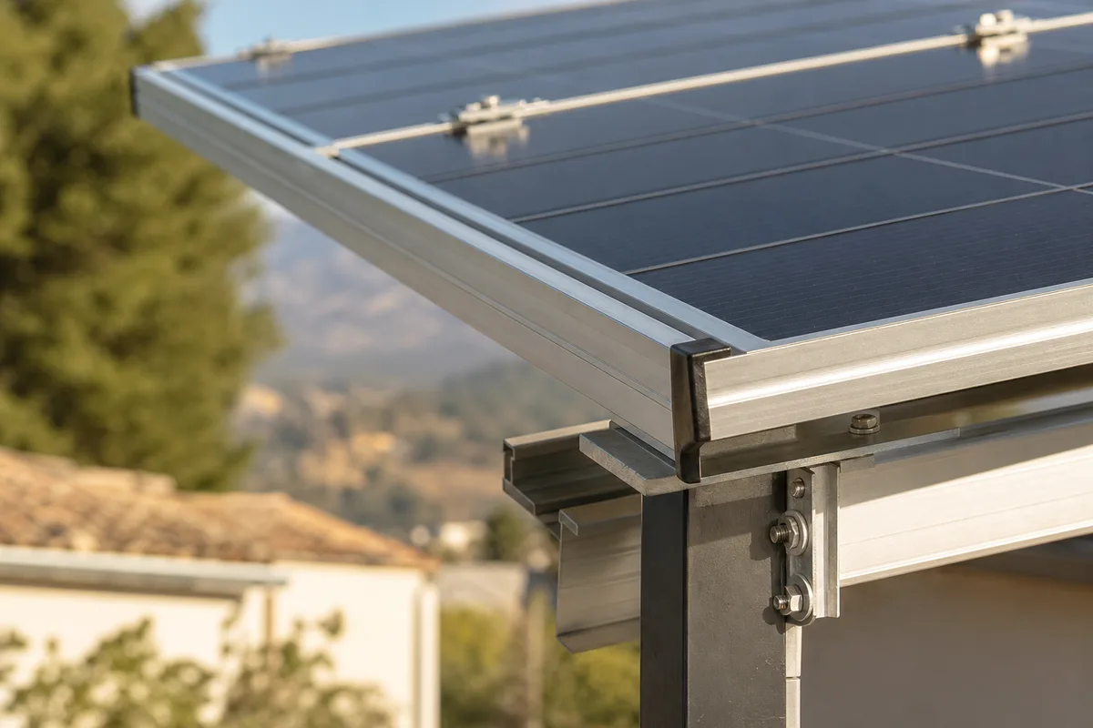 Carport solaire à Manosque : détail technique du matériel
