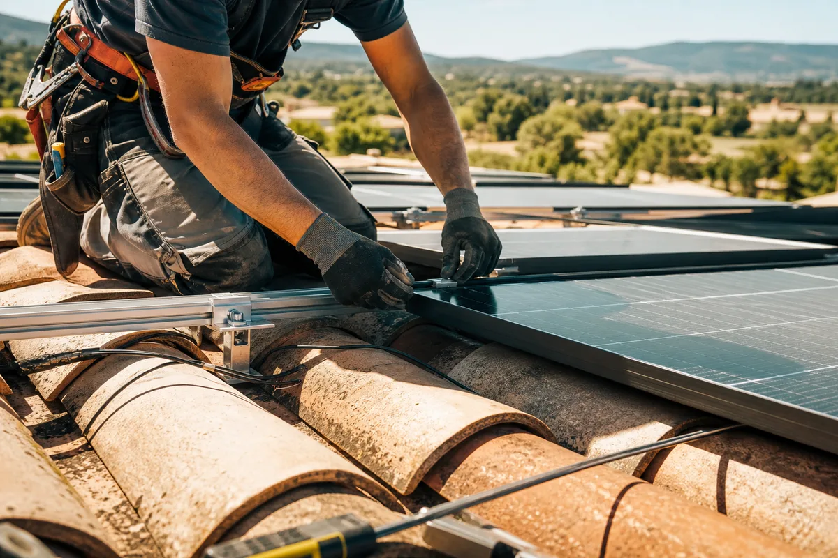 Installation de panneaux photovoltaïques à Manosque : vue d'installation en situation