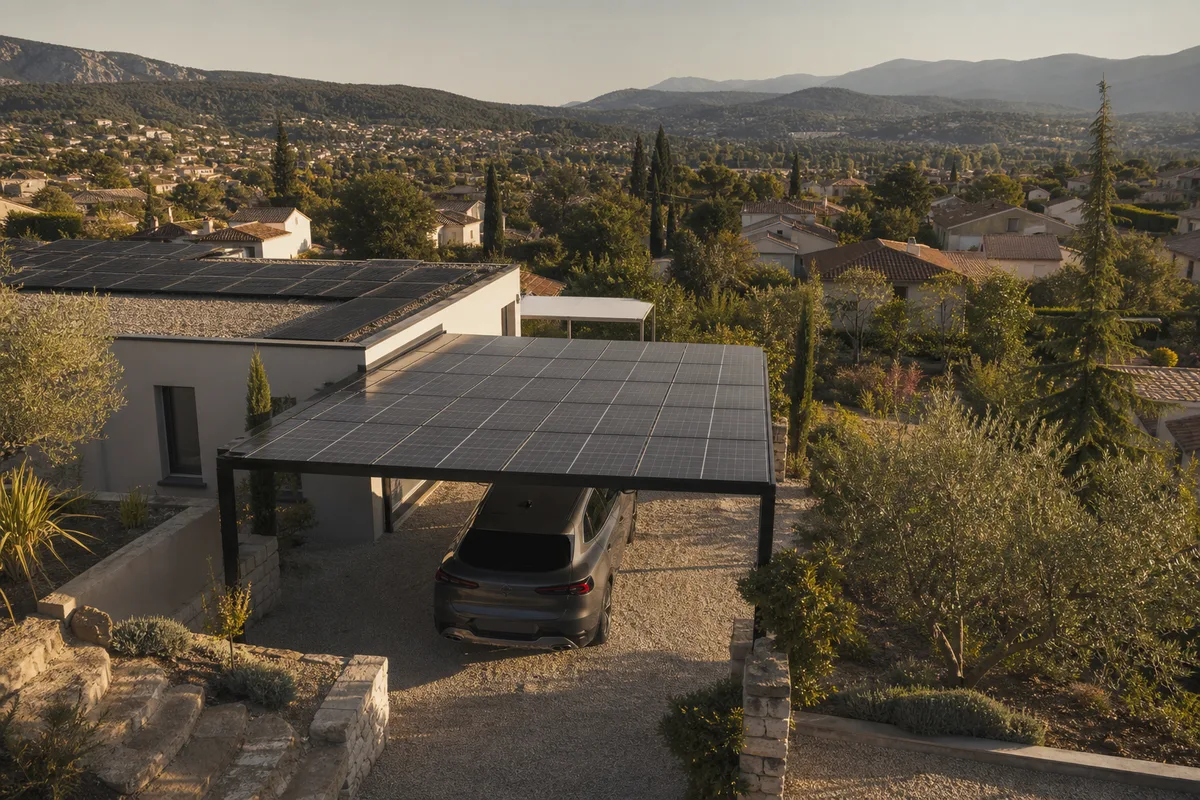 Ombrière et carport solaire à Manosque : produire plus en zone pavillonnaire